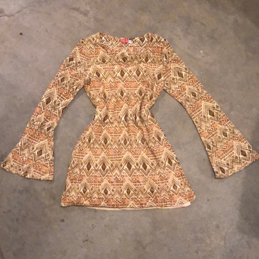 Knit Boho Flare Dress, Size M.